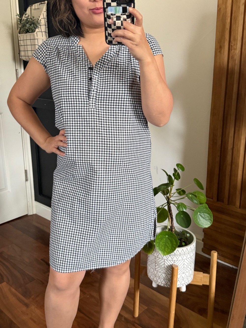 Vintage Merona Gingham Mini Collar Dress. Size XS run big